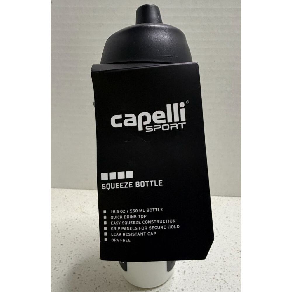 Capelli Sport Water Bottle, Plastic Squeeze Bottle 550ml White